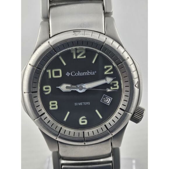 Columbia Men's Glows In The Dark Quartz Watch CL-1022 New Battery Running - Picture 2 of 13